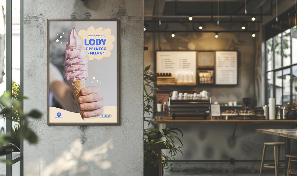 Decor for a stationary ice cream parlour