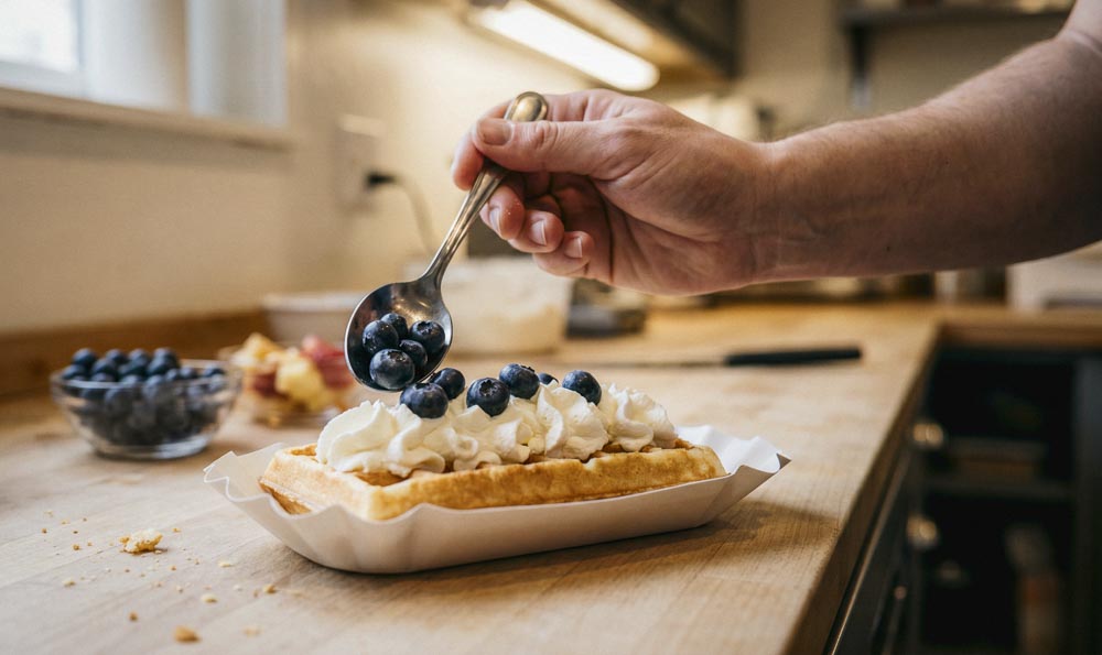 How can you ensure consistent waffle quality in a professional kitchen?